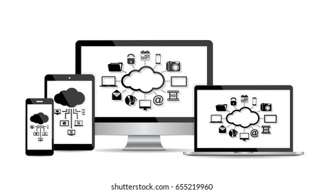 Set of modern digital devices