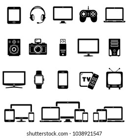 Set of Modern Digital devices icons