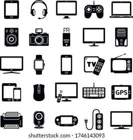 Set of Modern Digital devices icons