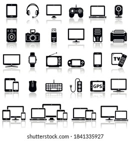 Set of Modern Digital Devices Icons