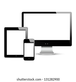  Set of Modern Digital devices. Vector EPS10