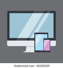 Set of Modern Digital devices. Vector EPS10