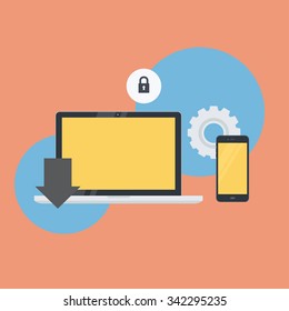 Set of Modern Digital devices. Vector EPS10