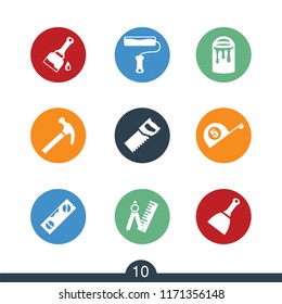 Set of modern DIY and decorating icons