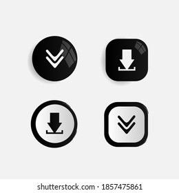 Set of modern download icon collection design isolated