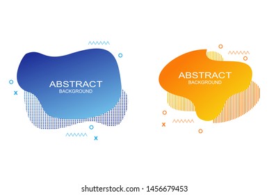 Set of modern dynamic fluid graphic elements. Dynamical colored forms and line. Gradient abstract banners with flowing liquid shapes. Template for the design of a logo, flyer or presentation