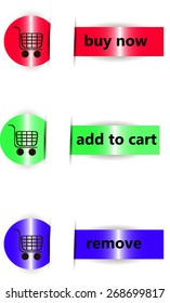Set of modern e-commerce icons. Buy now, add to cart, remove