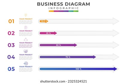 Set of modern elements, Percentage data presentation. presentation vector infographic template for business.