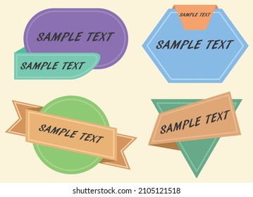Set of modern empty labels icon, the tag element illustration for many purposes.