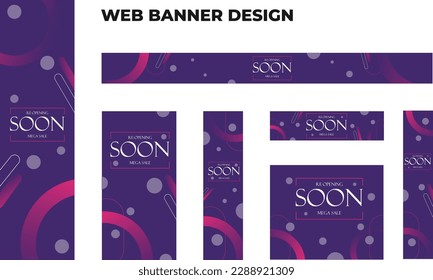 Set of modern fashion web banners in standard size with a place for photos. Fashion ad banner cover header background for website design, Social media cover ads banner template.