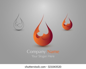 Set of modern fire logo design. Icon design. Vector illustration