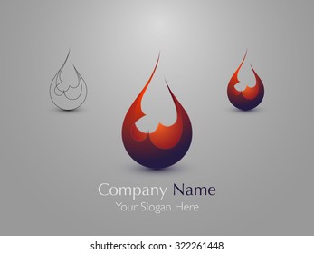 Set of modern fire logo design. Icon design. Vector illustration