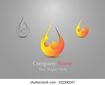 Set of modern fire logo design. Icon design. Vector illustration