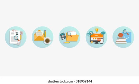 Set of modern flat business graphics elements, can be use icons for your website.