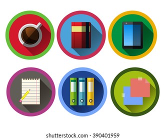 set of modern flat business icons