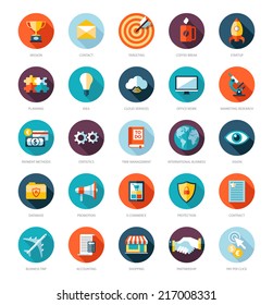 Set Of Modern Flat Design Business Vector Infographics Icons