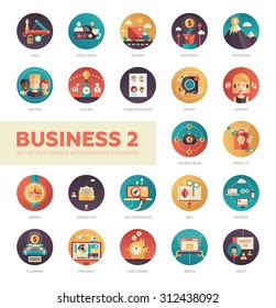 Set of modern flat design business vector infographics icons
