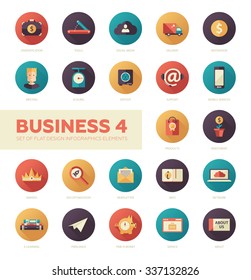 Set of modern flat design business vector infographics icons