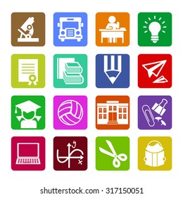 Set of modern flat design concept icons for web or mobile app. Vector elements. Flat icons collection. Set 2.