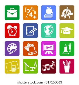 Set of modern flat design concept icons for web or mobile app. Vector elements. Flat icons collection. Set 1.