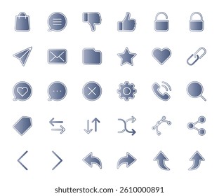 Set of Modern, Flat Design Icons in a Clean, Gradient Style