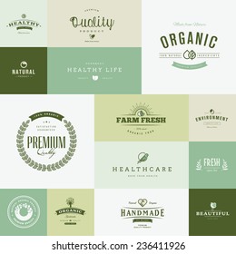 Set of modern flat design nature icons    