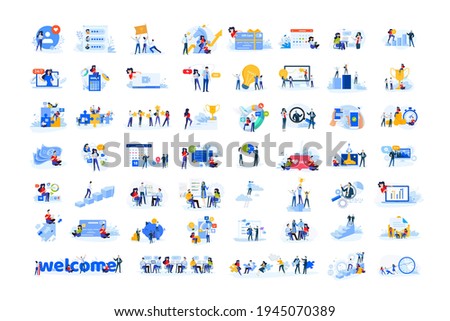 Set of modern flat design people icons. Vector illustration concepts of business, finance, marketing, technology, teamwork, management, e-commerce, web dewelopment and seo, business success and career