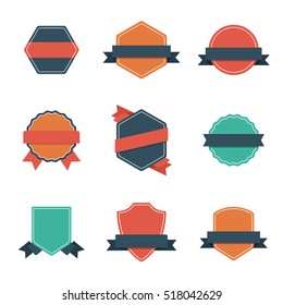 Set Of Modern Flat Design Style Badges. Vintage Label And Badges.