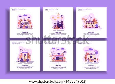 Set of modern flat design templates for Business, management, investment, marketing, payment, job hiring, multimedia. Easy to edit and customize. Modern Vector illustration concepts for business