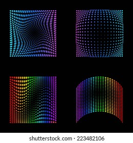 Set of Modern Flat Halftone Backgrounds, vector illustration