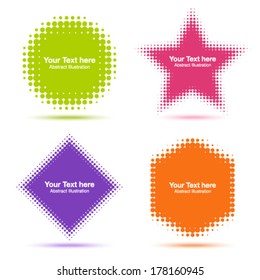 Set of Modern Flat Halftone Design Elements, vector illustration 