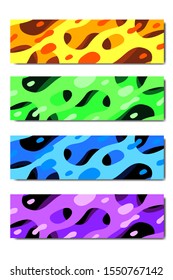 Set of modern flat liquid colorful backgrounds or banners vector illustration