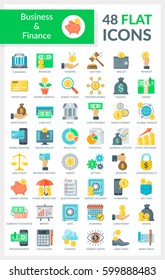 Set of modern flat round icons of business, finance, banking, internet banking, mobile banking. Vector