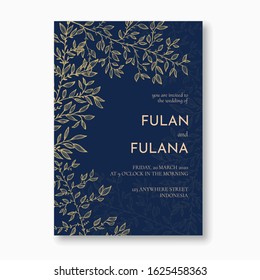 set modern floral outline hand drawn luxury wedding invitation design or card templates for wedding or fashion or greeting with tree plant flower texture elegant background bundle vector illustration