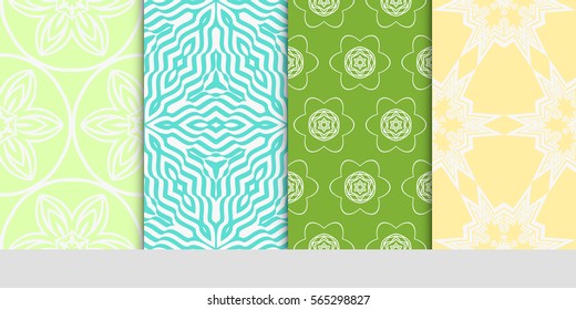 set of modern floral pattern of geometric ornament. Seamless vector illustration. for interior design, printing, wallpaper. set of modern floral pattern of geometric ornament. Seamless vector illustration. for interior design, printing, wallpaper.