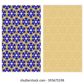 set of modern floral pattern of geometric ornament. Seamless vector illustration. for interior design, printing, wallpaper, decor, fabric, invitation.