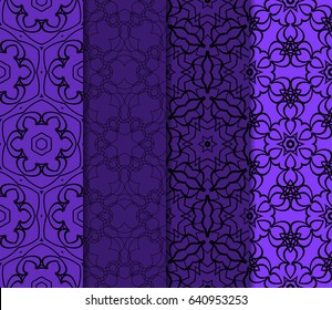 set of modern floral pattern of geometric ornament. Seamless vector illustration. for interior design, printing, wallpaper, decor, fabric, invitation.