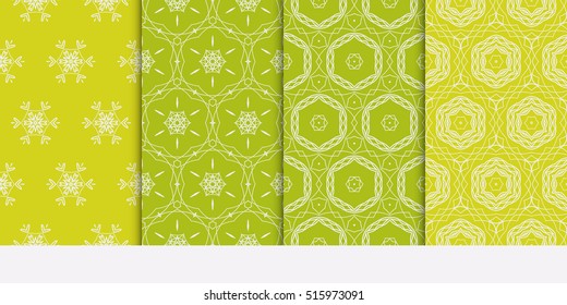 set of modern floral pattern. Seamless vector illustration. for interior design, printing, wallpaper, invitation. green color