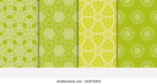 set of modern floral pattern. Seamless vector illustration. for interior design, printing, wallpaper, invitation. green color