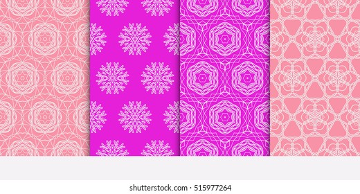 set of modern floral pattern. Seamless vector illustration. for interior design, printing, wallpaper, invitation. purple color