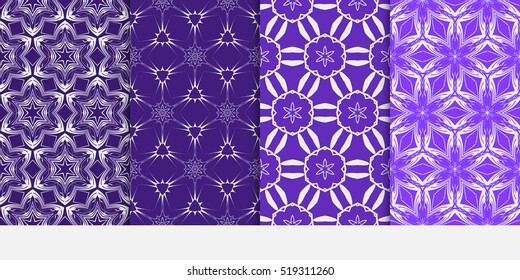 set of modern floral pattern. Seamless vector illustration. for interior design, printing, wallpaper, invitation. blue color