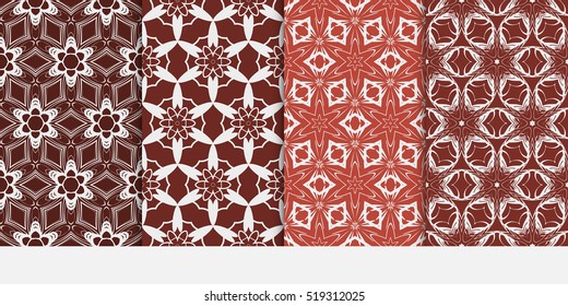 set of modern floral pattern. Seamless vector illustration. for interior design, printing, wallpaper, invitation. brown color