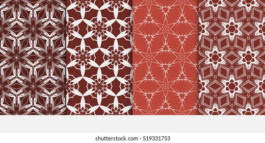 set of modern floral pattern. Seamless vector illustration. for interior design, printing, wallpaper, invitation. brown color