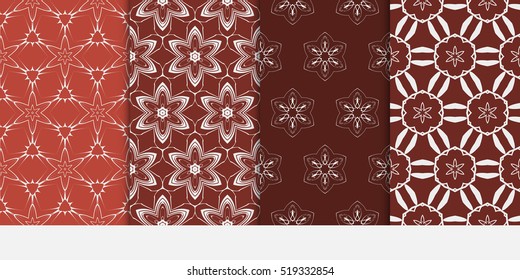 set of modern floral pattern. Seamless vector illustration. for interior design, printing, wallpaper, invitation. brown color