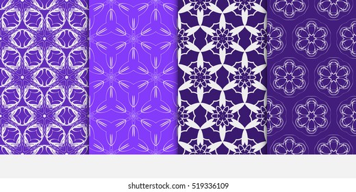 set of modern floral pattern. Seamless vector illustration. for interior design, printing, wallpaper, invitation. blue color