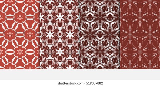 set of modern floral pattern. Seamless vector illustration. for interior design, printing, wallpaper, invitation. brown color