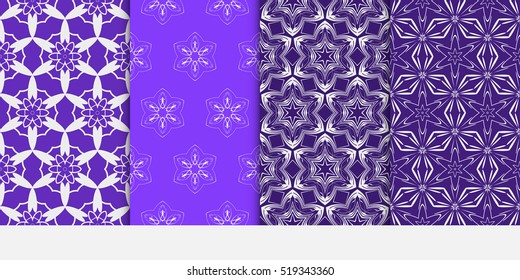 set of modern floral pattern. Seamless vector illustration. for interior design, printing, wallpaper, invitation. blue color