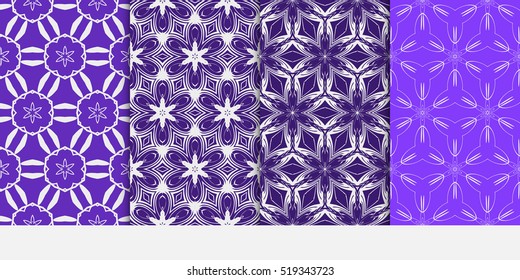 set of modern floral pattern. Seamless vector illustration. for interior design, printing, wallpaper, invitation. blue color