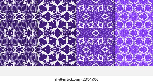 set of modern floral pattern. Seamless vector illustration. for interior design, printing, wallpaper, invitation. blue color