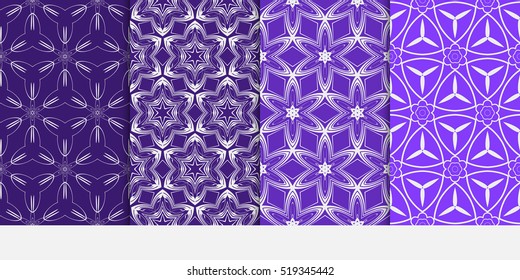 set of modern floral pattern. Seamless vector illustration. for interior design, printing, wallpaper, invitation. blue color